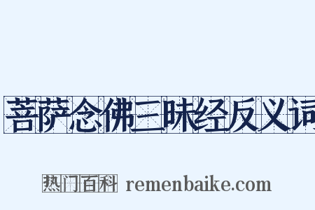 菩萨念佛三昧经反义词是什么意思的图片